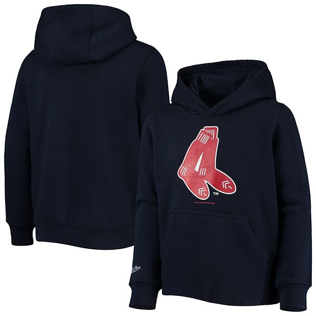 Youth Navy Boston Red Sox Cooperstown Collection Retro Logo Pullover Hoodie