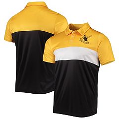 Antigua Pittsburgh Steelers Polo Black Golf Shirt Yellow Accent Size Medium