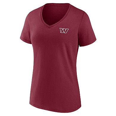 Women's Fanatics Branded Burgundy Washington Commanders Team Mother's Day V-Neck T-Shirt