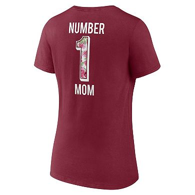Women's Fanatics Branded Burgundy Washington Commanders Team Mother's Day V-Neck T-Shirt