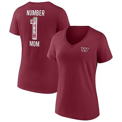 Women's Fanatics Branded Burgundy Washington Commanders Team Mother's Day V-Neck T-Shirt