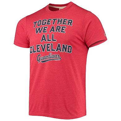 Men's Homage Red Cleveland Guardians Hyper Local Tri-Blend T-Shirt
