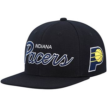 Men's Mitchell & Ness Black Indiana Pacers Hardwood Classics Script 2.0 Snapback Hat