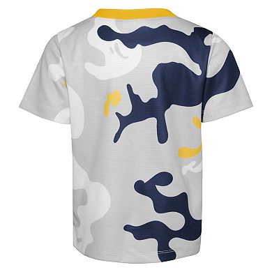 Newborn & Infant Gold/Navy Milwaukee Brewers Pinch Hitter T-Shirt & Shorts Set