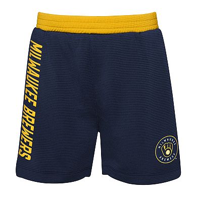 Newborn & Infant Gold/Navy Milwaukee Brewers Pinch Hitter T-Shirt & Shorts Set