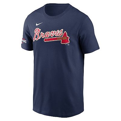 Men s Nike Dansby Swanson Navy Atlanta Braves 2022 Gold Program Player Name Number T Shirt