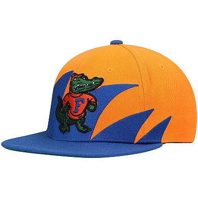 Men's Mitchell & Ness Royal/Orange Florida Gators Sharktooth Snapback Hat