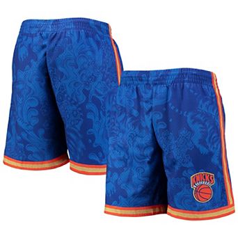 Men's Mitchell & Ness Blue New York Knicks Hardwood Classics Lunar New Year Swingman Shorts
