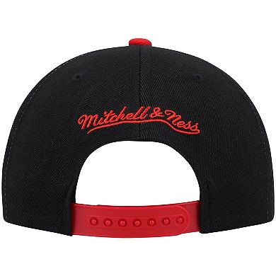 Men's Mitchell & Ness Scarlet/Black Ohio State Buckeyes Sharktooth Snapback Hat