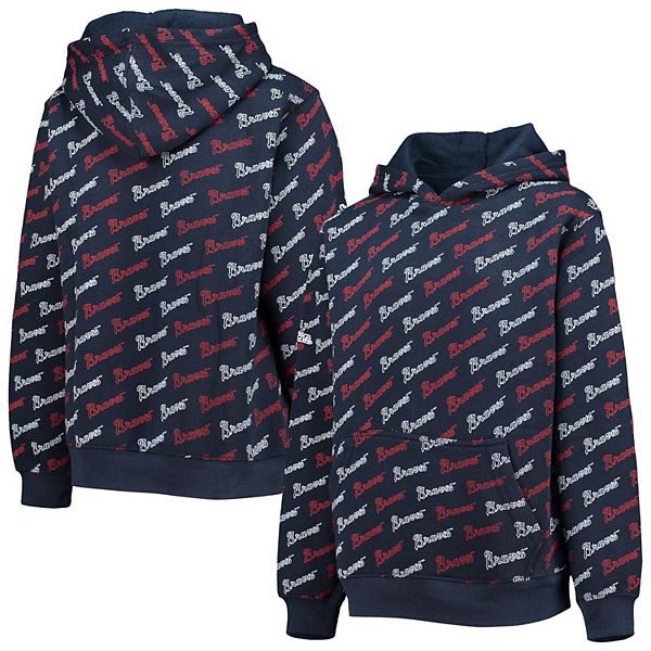 Men's Stitches Navy Atlanta Braves Team Pullover Hoodie