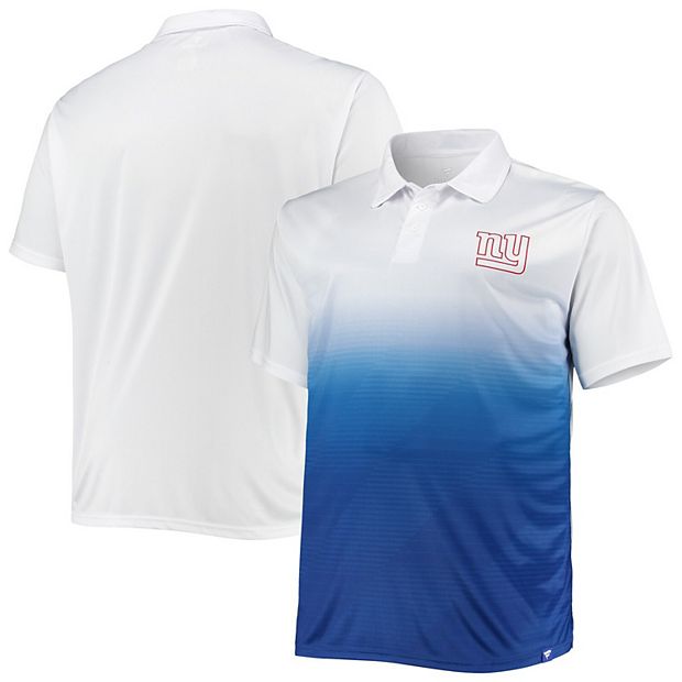 Men's White/Royal New York Giants Big & Tall Fade Polo