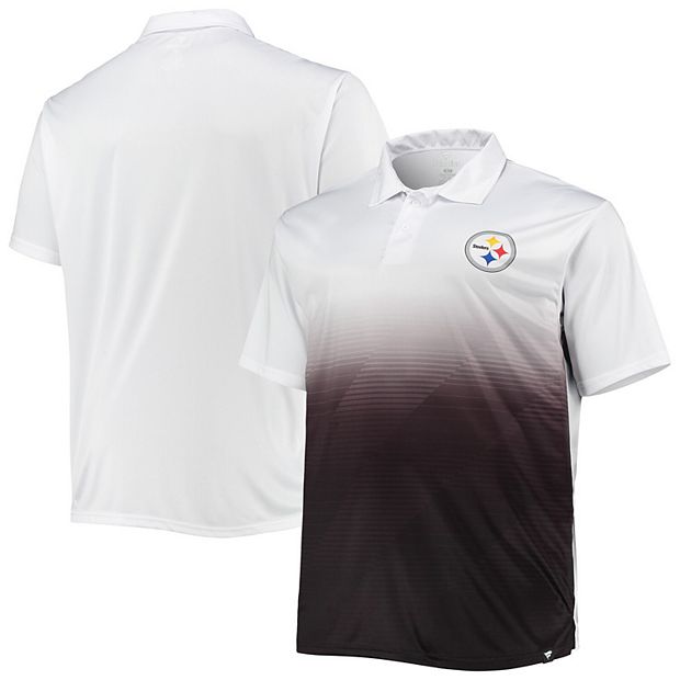 Men's White/Black Pittsburgh Steelers Big & Tall Fade Polo