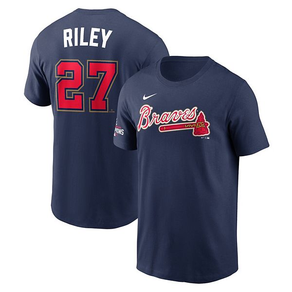 Men's Nike Austin Riley Navy Atlanta Braves 2022 Gold Program Player Name &  Number T-Shirt