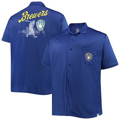 Men's Royal Milwaukee Brewers Big & Tall Button-Up Shirt