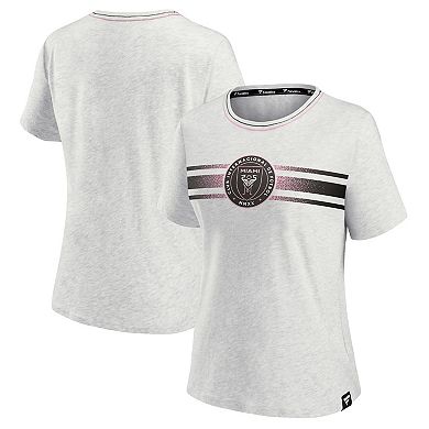 Women's Fanatics Branded Heathered Gray Inter Miami CF High Hip Graphic T-Shirt