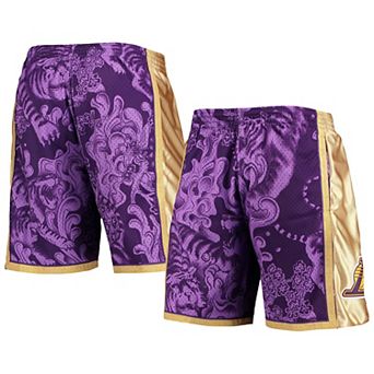Men's Mitchell & Ness Purple Los Angeles Lakers Hardwood Classics Lunar New Year Swingman Shorts