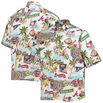 Men's Reyn Spooner White Atlanta Braves Scenic Button-Up Shirt