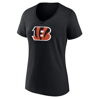 Women's Fanatics Branded Ja'Marr Chase Black Cincinnati Bengals Player Icon Name & Number V-Neck T-Shirt