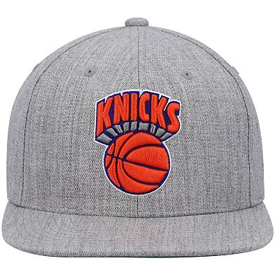 Men's Mitchell & Ness Heathered Gray New York Knicks Hardwood Classics Team 2.0 Snapback Hat