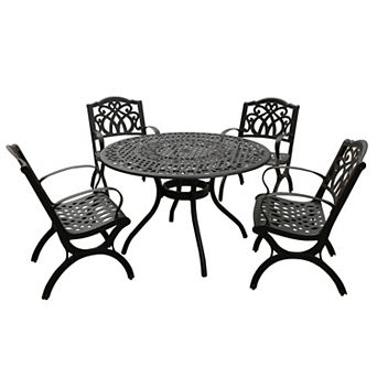 Oakland Living Ornate Design Round Patio Dining Table & Chairs 5 pc Set