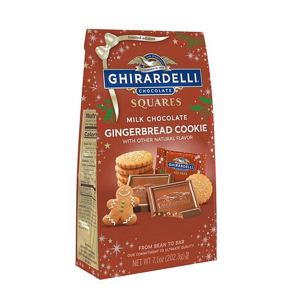 Ghirardelli Milk Chocolate Gingerbread Cookie Squares Large Bag
