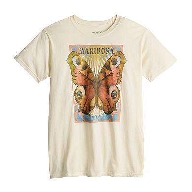 Juniors' "Mariposa" Butterfly Graphic Tee