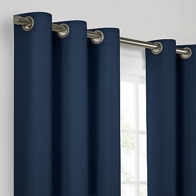 Eclipse Kendall Grommet Solid Textured Thermaback Blackout Window Curtain Panel