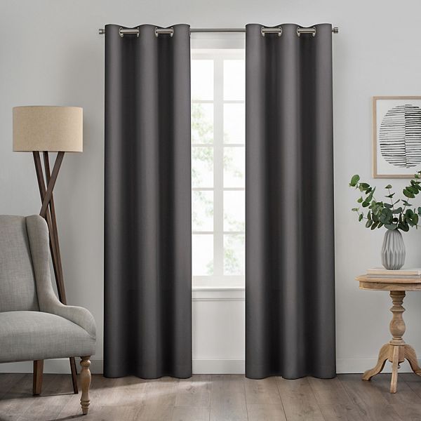 54&#34;x43&#34; Kenna Grommet Solid Textured Thermaback Blackout Curtain Panel Gray - Eclipse