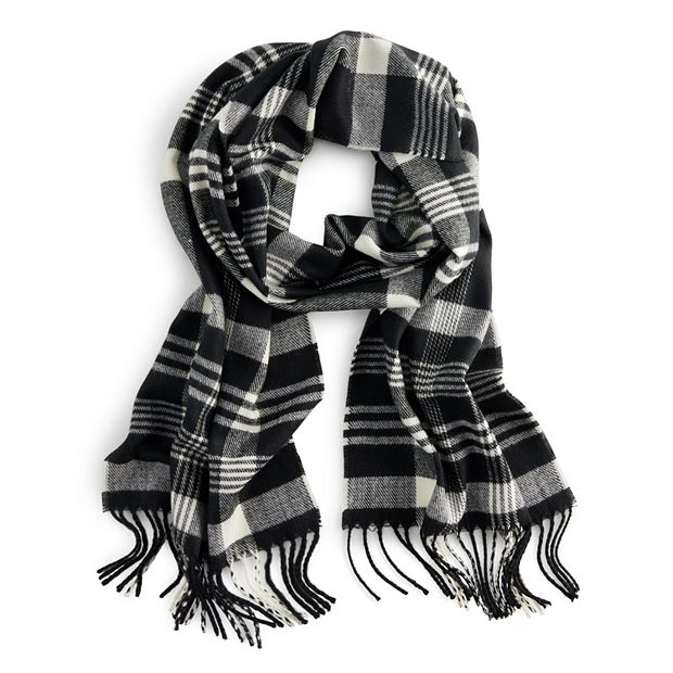 Women's Softer Than Cashmere Black Plaid Scarf