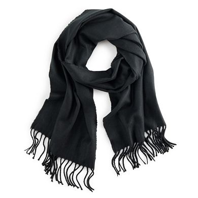 Women's Softer Than Cashmere Solid Black Scarf
