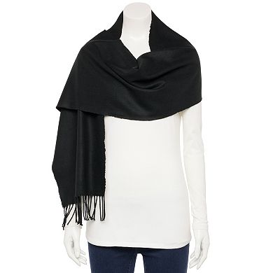Women's Softer Than Cashmere Solid Black Scarf