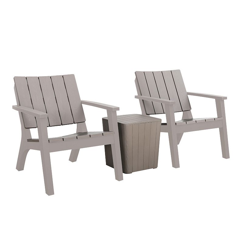 Dukap Enzo Patio Chair & End Table 3-piece Set, Grey