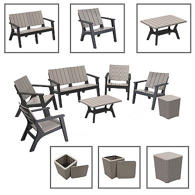 Dukap Enzo Patio Loveseat, Chair & Table 7-piece Set