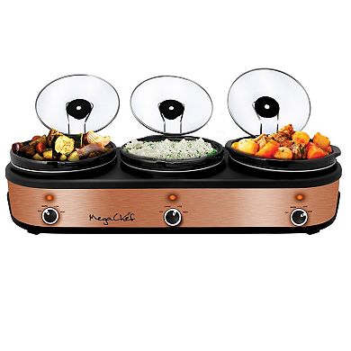 MegaChef Triple 2.5-qt. Slow Cooker & Buffet Server