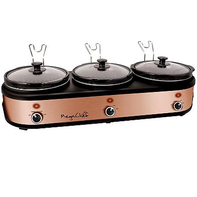 MegaChef Triple 2.5-qt. Slow Cooker & Buffet Server