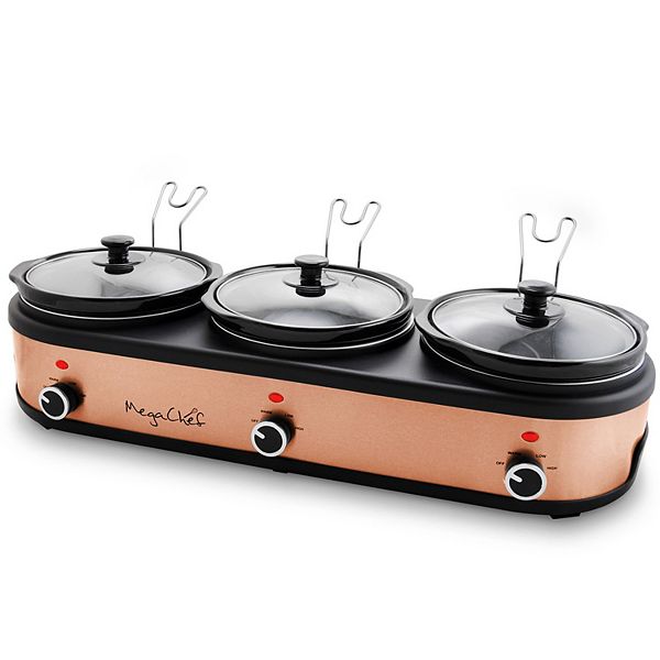 MegaChef Triple 2.5qt. Slow Cooker & Buffet Server