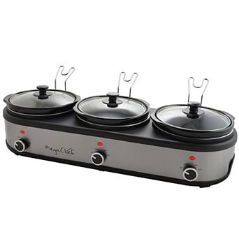 MegaChef Triple 2.5-qt Slow Cooker & Buffet Server