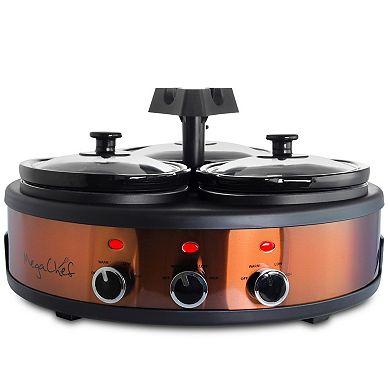 MegaChef Buffet-Style 1.5-qt. Triple Slow Cooker