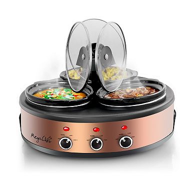 MegaChef Buffet-Style 1.5-qt. Triple Slow Cooker
