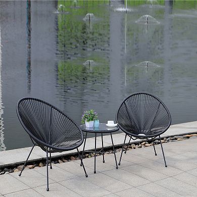 Dukap Sassio Conversation Patio Chair & End Table 3-piece Set