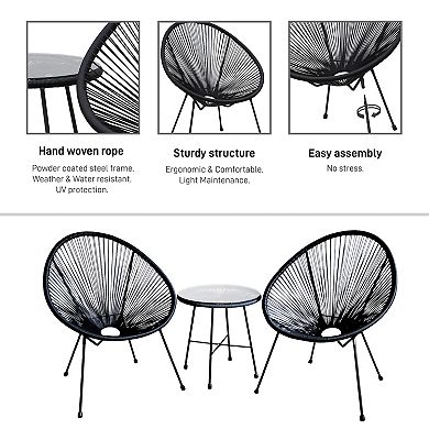 Dukap Sassio Conversation Patio Chair & End Table 3-piece Set