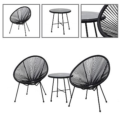 Dukap Sassio Conversation Patio Chair & End Table 3-piece Set