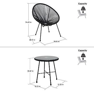 Dukap Sassio Conversation Patio Chair & End Table 3-piece Set