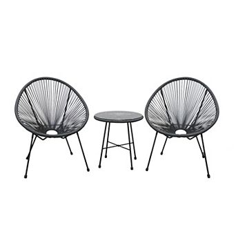 Dukap Sassio Conversation Patio Chair & End Table 3 pc Set