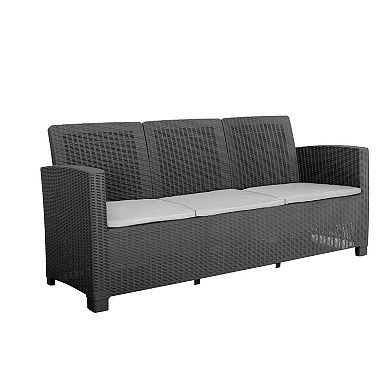 Dukap Alta All Weather Faux Rattan Couch, Chair & Coffee Table 4-piece Set