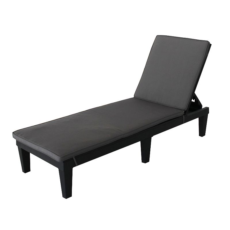 Dukap Oslo Cushion Patio Reclining Sun Lounger Patio Chair, Black