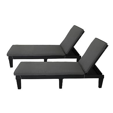 Dukap Oslo Patio Cushion Reclining Sun Lounger Patio Chair 2-piece Set