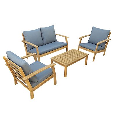 Dukap Truwood Patio Loveseat, Chair & Coffee Table 4-piece Set