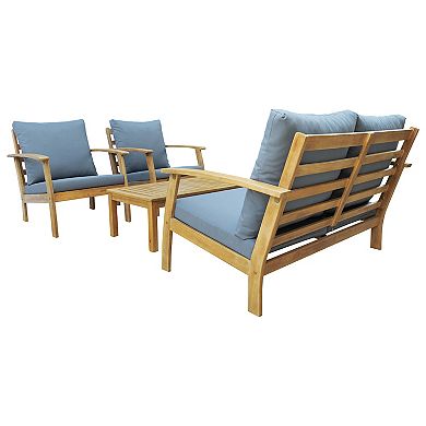 Dukap Truwood Patio Loveseat, Chair & Coffee Table 4-piece Set