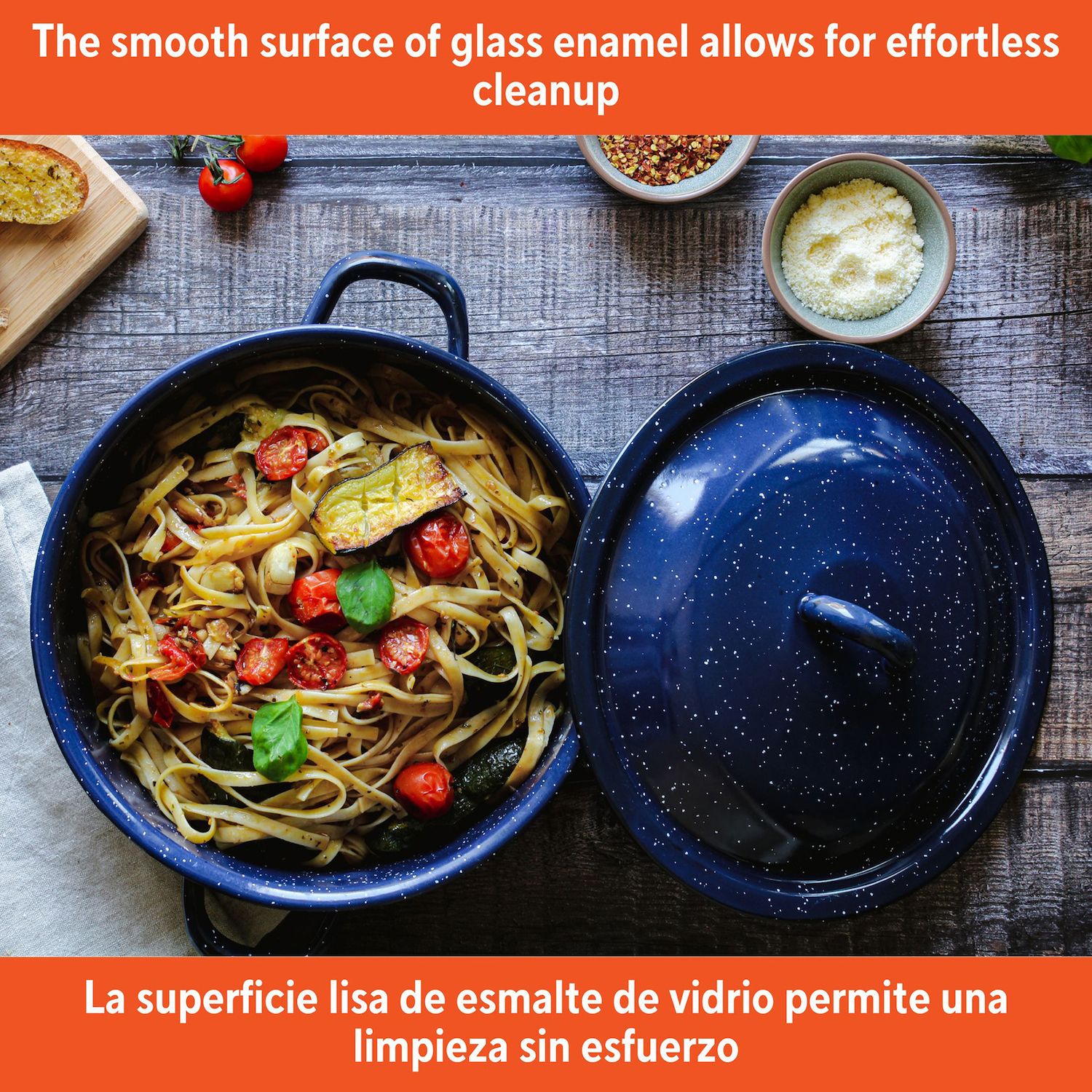 IMUSA 4.0qt Enamel Stock Pot, Blue - Thumbnail 4